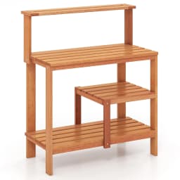 Garden Potting Bench Table Planting Workstation w/Storage-Natural