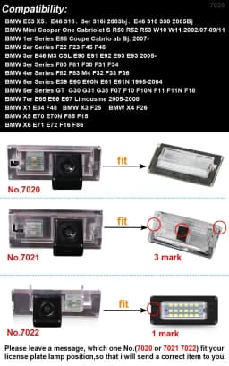 CCD HD car reverse parking camera for BMW E53 X5 E46 318 316 2003 310 330 2005 Mini Cooper One Cabriolet R50 W10