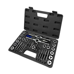 Professional 40Pcs Metric Tap and Die Set M3 - M12 Nut Bolt Screw Thread Steel Pitch Gauge Repair Tool with Black Case