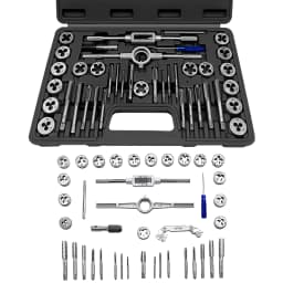 Professional 40Pcs Metric Tap and Die Set M3 - M12 Nut Bolt Screw Thread Steel Pitch Gauge Repair Tool with Black Case