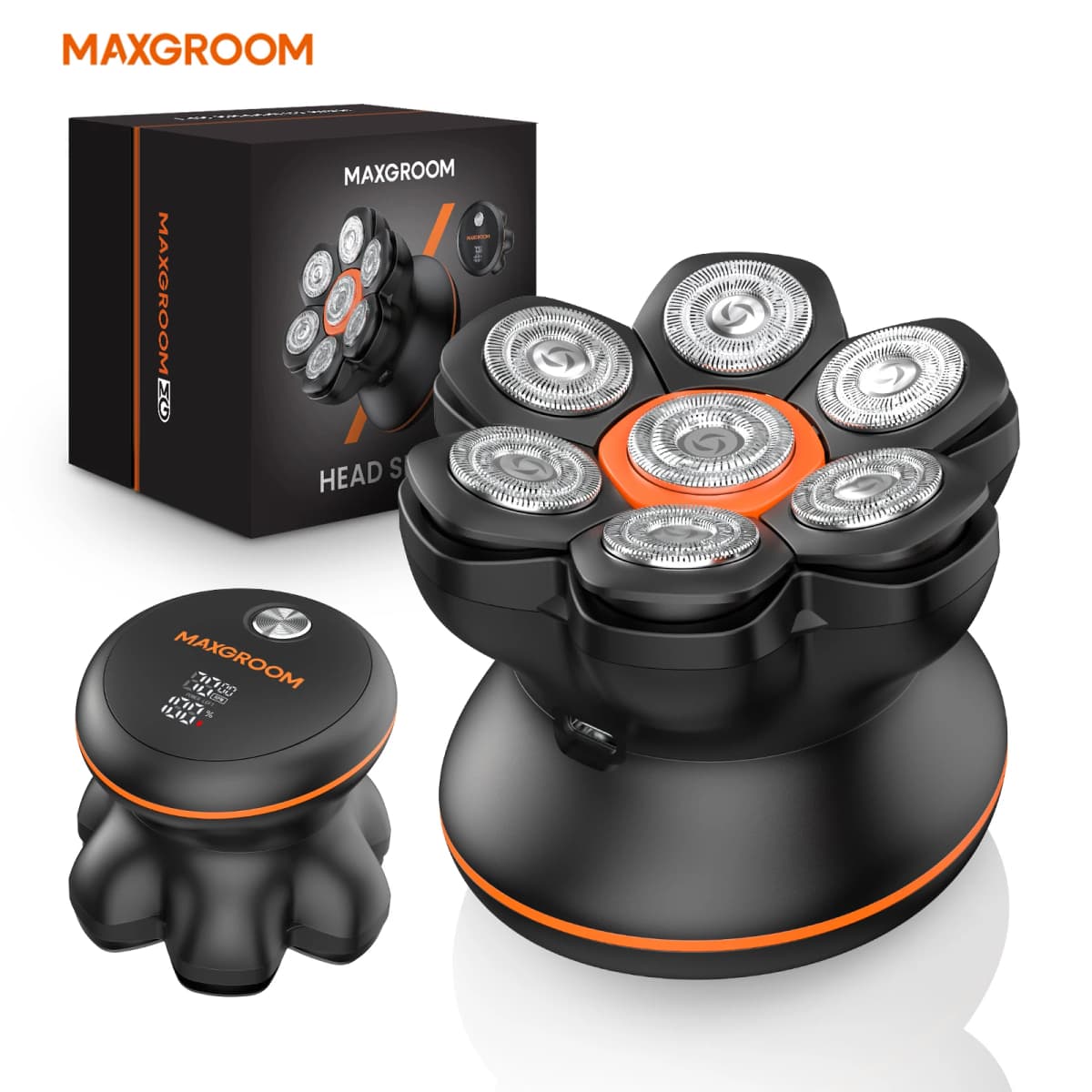 MAXGROOM 7D Head Shaver for Bald Men IXP6 Waterproof USB Rechargeable Electric Hair Trimmer Beard Floating Blade Magnetic Razor
