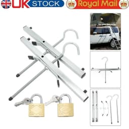 Heavy Duty Ladder Roof Rack Clamp Clamps 2 Locks Lockable Safe Ladders Rack Rail Bar Luggage Carrier with Lock Top Car Rack