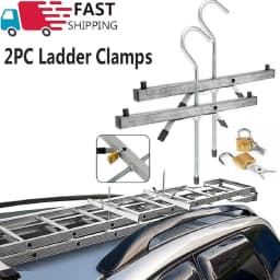 Heavy Duty Ladder Roof Rack Clamp Clamps 2 Locks Lockable Safe Ladders Rack Rail Bar Luggage Carrier with Lock Top Car Rack