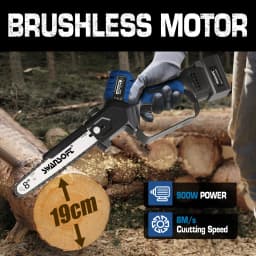 Electric Mini Chainsaw 6-Inch Cordless Woodworking Handheld Garden Electric Saw Cutting Power Tool Fit SWANSOFT 21V Battery