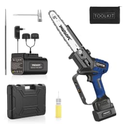 Electric Mini Chainsaw 6-Inch Cordless Woodworking Handheld Garden Electric Saw Cutting Power Tool Fit SWANSOFT 21V Battery