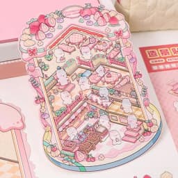 Cute Cartoon Decal Set Cute Three-dimensional Room Scenes Decal Home Decor Decals Home Decoration Stickers For Boy Girl Children