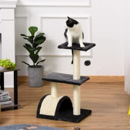 PawHut Cat Tree Tower, 72cm Climbing Activity Centre with Sisal Scratching Post, Pad, Hanging Ball, Toy