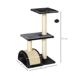 PawHut Cat Tree Tower, 72cm Climbing Activity Centre with Sisal Scratching Post, Pad, Hanging Ball, Toy