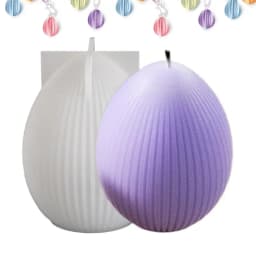 Diy Easter Series Silicone Mold 3D Striped Egg Straight Ear Rabbit Gourd Diamond Pattern Bunny Scented Candle Gypsum