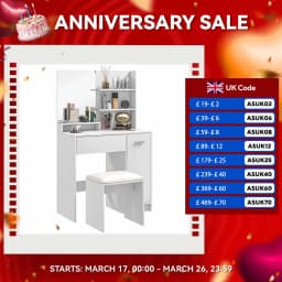 HOMCOM Dressing Table with Mirror and Stool, Makeup Desk for Bedroom, White