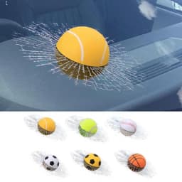3D Ball Design Prank Tricky Broken Glass Sticker Funny Baseball Golf Ball Waterproof Car Decal Window Sticker Decoration