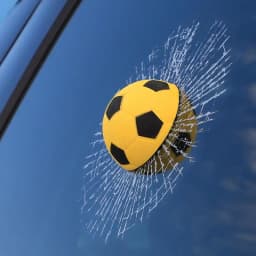 3D Ball Design Prank Tricky Broken Glass Sticker Funny Baseball Golf Ball Waterproof Car Decal Window Sticker Decoration