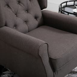 HOMCOM Accent Armchair Home Furniture Retro Tufted Club Wood Fabric