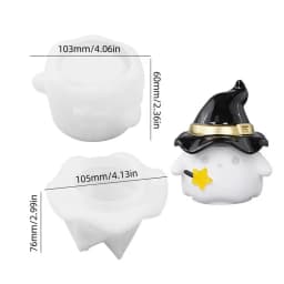 Candle Cup Molds Silicone Halloween Ghost Storage Box 3D Silicone Molds Reusable Holiday Decoration Plaster Cute Non-Stick