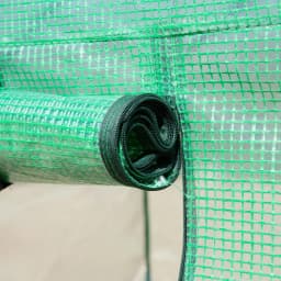 Walk-In Tunnel Greenhouse W/ Pe Cover, Zipper Door & Roll up Window, Green