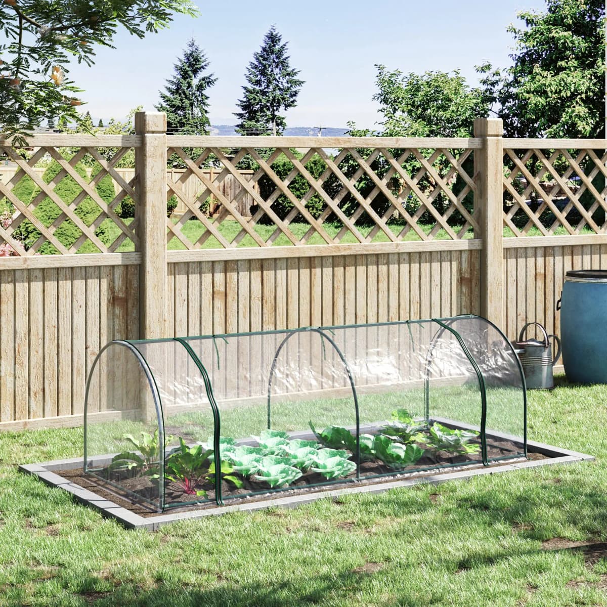 Transparent Pvc Tunnel Greenhouse Green Grow House Steel Frame 250 X 100 X 80cm