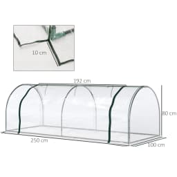Transparent Pvc Tunnel Greenhouse Green Grow House Steel Frame 250 X 100 X 80cm