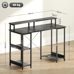 HOMCOM Computer Desk Reversible Home Office Desk with Storage Black
