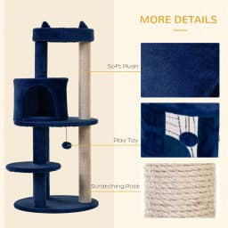 PawHut 4 Tiers 104cm Cat Tree w/ Scratching Posts Perches Hanging Ball