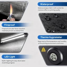 3D Printer Enclosure For Creality LED Thermo-Hygrometer Ventilation Kit Premium Fireproof Dustproof Constant Temperature
