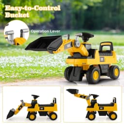 DORTALA Kids Ride-on Excavator Construction Bulldozer Truck Toddlers Sliding Toy Car