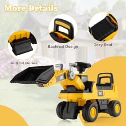 DORTALA Kids Ride-on Excavator Construction Bulldozer Truck Toddlers Sliding Toy Car