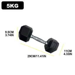2pc 2.5kg/ 5kg/7.5kg dumbbell Hexagonal Fixed Dumbbells Men's Fitness Equipment Home Ladies Rubber Dumbbells Multi weight Black