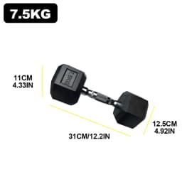2pc 2.5kg/ 5kg/7.5kg dumbbell Hexagonal Fixed Dumbbells Men's Fitness Equipment Home Ladies Rubber Dumbbells Multi weight Black