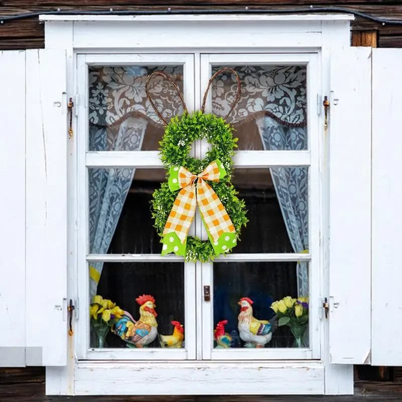 Easter Door Wreath Decorative Spring Season Door Wreath Easter Party Supplies For Front Door Backyard Entryway Wall Window Decor