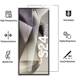 4PCS Full Cover Tempered Glass For Samsung Galaxy S24 Ultra S24 Plus Fingerprint Screen Protector S25Ultra Protective HD Glass
