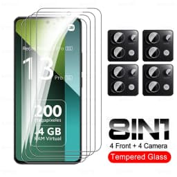 8 in 1 Tempered Glass For Redmi Note 13 Pro 5G Camera Glass Xiaomi Note13 14 Note14 13Pro Note13Pro 4G HD Lens Screen Protector