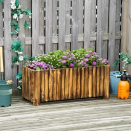 Raised Flower Bed Wooden Rectangular Planter Container Box Herb Pot 4 Feet