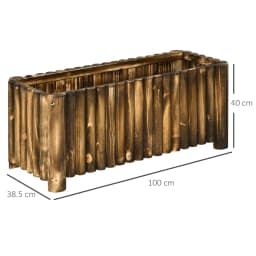Raised Flower Bed Wooden Rectangular Planter Container Box Herb Pot 4 Feet
