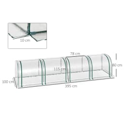 Tunnel Greenhouse Green Grow House Steel Frame Garden W/ Zipped Doors