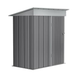 【Breeins】3 X 5 FT Outdoor Metal Storage Shed with Floor Frame Base, Galvanized Steel Garden Shed with 4 Ventilation Openings