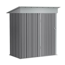 【Breeins】3 X 5 FT Outdoor Metal Storage Shed with Floor Frame Base, Galvanized Steel Garden Shed with 4 Ventilation Openings
