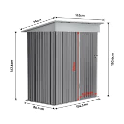 【Breeins】3 X 5 FT Outdoor Metal Storage Shed with Floor Frame Base, Galvanized Steel Garden Shed with 4 Ventilation Openings