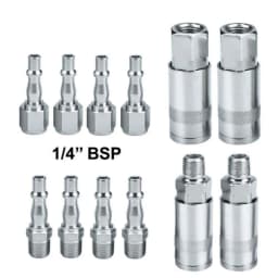 20PCS Euro Air Line Hose Fitting Connector Quick Release 1/4'' BSP Male Female