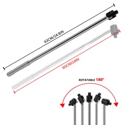 Professional 1/2" Drive Breaker Bar 24" 600mm Long Strong Arm Power Bar Wheel Socket Wrench Car Hand Repair Tool
