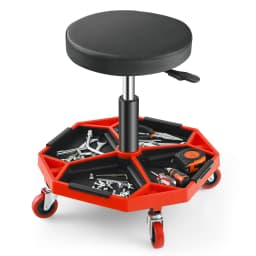 Garage Workshop Creeper Seat with Padded Seat and Tool Tray