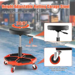 Garage Workshop Creeper Seat with Padded Seat and Tool Tray