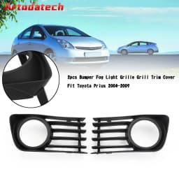 Artudatech 2pcs Bumper Fog Light Grille Grill Trim Cover Fit for Toyota Prius 2004-2009 05 06 07 08 Black