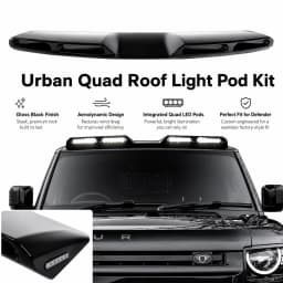 For 2020-2026 Defender 90 110 130 Urban style Quad Roof Light Pod Kit including High Power Laser Lights - Adhesive style