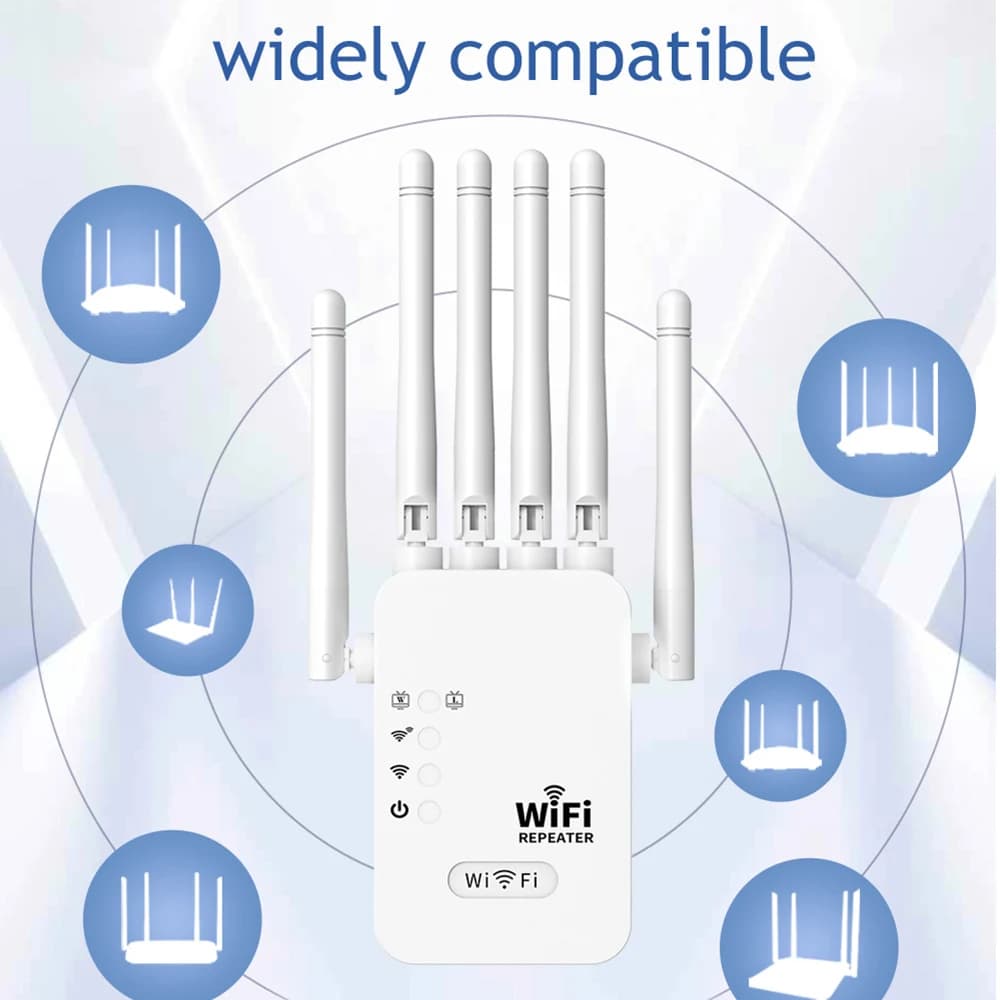 WiFi Extender Repeater, WiFi Signal Booster With Ethernet Port, WiFi Long Range Amplifier Works With WiFi AP/ Repeater, UK Plug