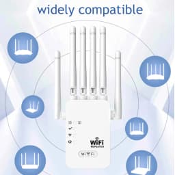 WiFi Extender Repeater, WiFi Signal Booster With Ethernet Port, WiFi Long Range Amplifier Works With WiFi AP/ Repeater, UK Plug