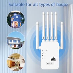 WiFi Extender Repeater, WiFi Signal Booster With Ethernet Port, WiFi Long Range Amplifier Works With WiFi AP/ Repeater, UK Plug
