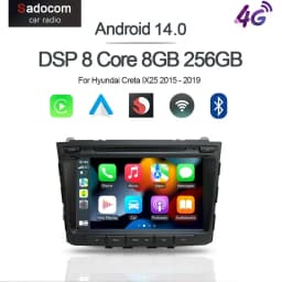 CarPlay 8'' Android 13.0 Car Android Player 8GB 256G multimedia car radio stereo GPS WiFi For Hyundai Creta IX25 2015 - 2019