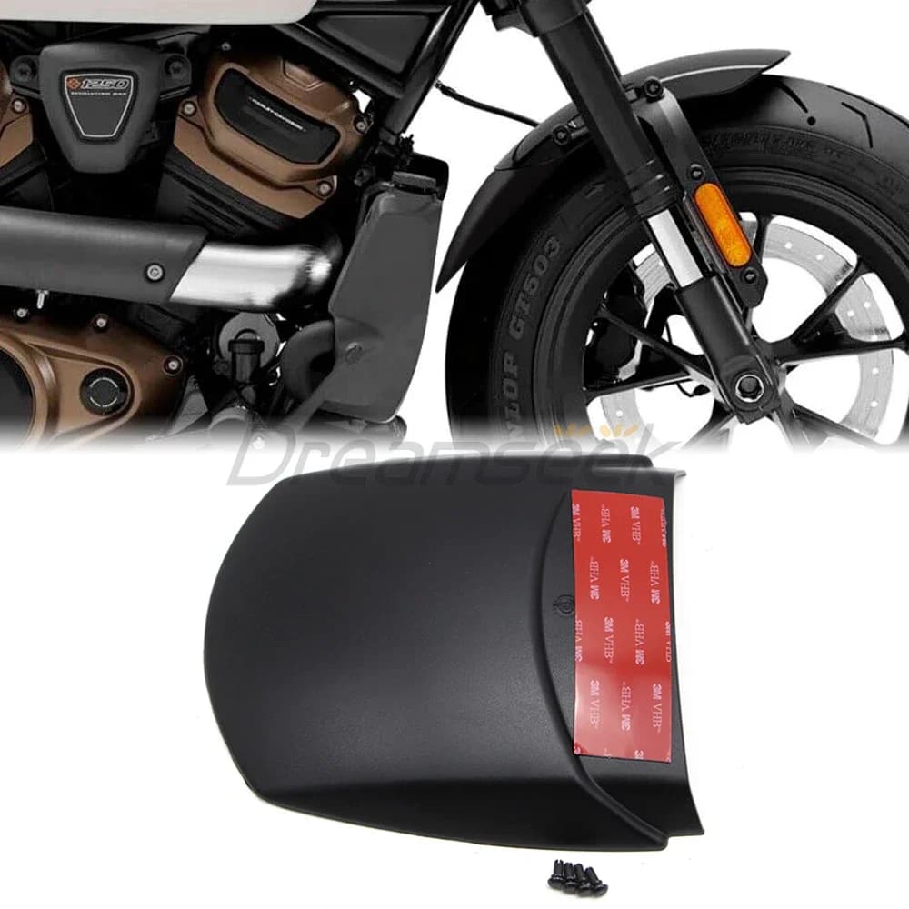 Front Fender Extender for Harley Sportster S RH1250 RH1250S 2021 2022 Motorcycle Mudguard Splash Guard Extension Black Plastic