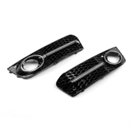 Artudatech LH Chrome Honey Comb Fog Light Cover Grille Grills For Audi A4 B8 2009-2012