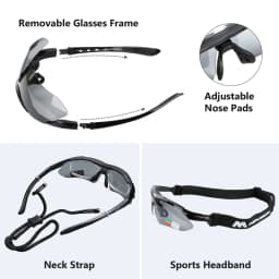 MOVIGOR 5 Lens Polarized Cycling Glasses Sports Men Sunglasses Road Bicycle Goggles Mountain Bike Riding Protection Eyewear set